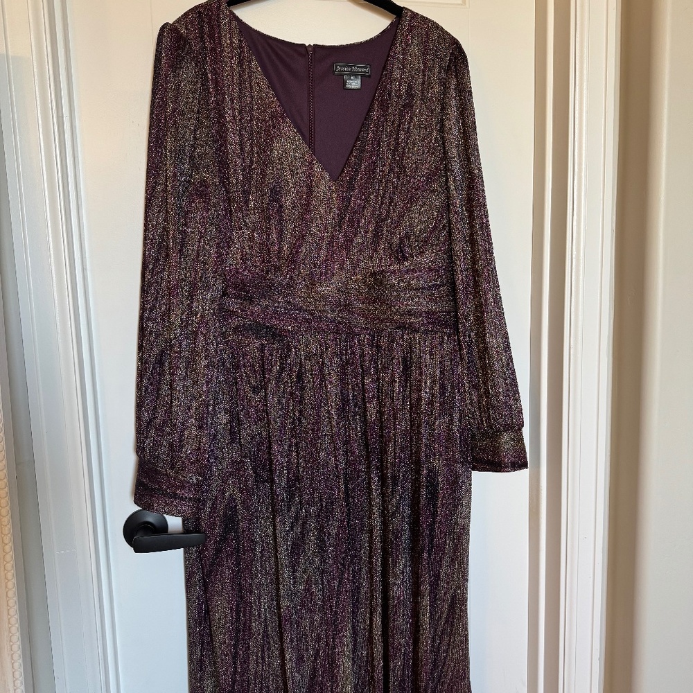 Jessica Howard Metallic Shimmer Cocktail Dress - Size 16